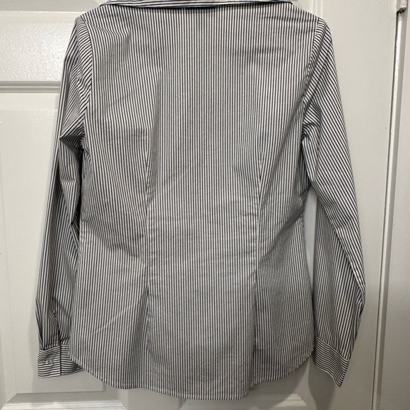 Worthington Black and White Striped Women's Button Down Shirt - Picture 2 of 4